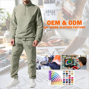 Haute qualité ample actif vêtements de plein air respirant automne quart Zip veste pantalon hommes décontracté Polyester Nylon ensemble - Product Image 1