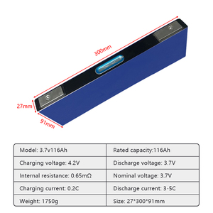 แบตเตอรี่ลิเธียมโซลิดสเตต NCM 3.7V 116AH สำหรับจักรยานยนต์ไฟฟ้า พลังงานแสงอาทิตย์ เซลล์ CATL แบบแท่งปริซึม ชาร์จซ้ำได้ น้ำหนัก 1.75 กก. - Product Image 2