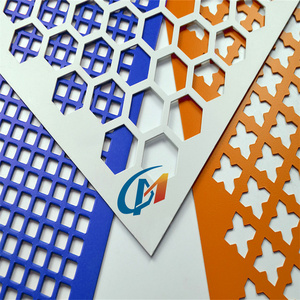 Panneaux décoratifs en maille métallique <span class=keywords><strong>perforée</strong></span>, acier galvanisé 3 mm, trous carrés et hexagonaux, pour murs extérieurs - Product Image 1