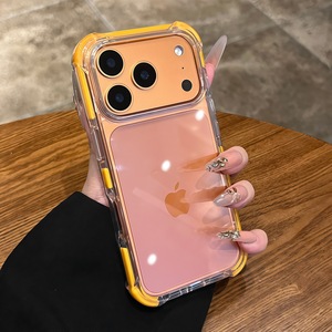 <span class=keywords><strong>Nouvelle</strong></span> coque de téléphone minimaliste transparente avec bordure colorée pour iPhone 17 16 15 14 13 Pro Max, protection antichoc aux quatre coins - Product Image 1