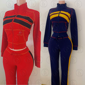 Women Tracksuits Rubber Logo Women Clothing 2 Pcs <b>Set</b> Jacket Cotton Jogger <b>Set</b> Loungwear Women Sweatsuits Waffle <b>Knit</b> <b>Set</b> - Product Image 4