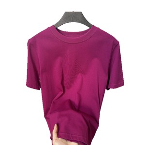 Camiseta de Manga Corta para Mujer SUHE TS-017, 100% Algodón, Color Sólido, Color Pitaya, Corte Holgado, Estilo Casual - Product Image 5