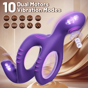 Cincin Vibrator Seksual yang Dapat Dipakai 10 Mode Stimulasi Listrik Pemijat Prostat Cincin Vibrator untuk Mainan Anal Dewasa - Product Image 2