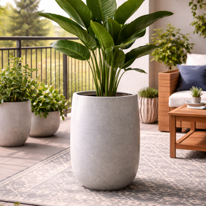 Juego de 3 Macetas Grandes de Fibra de Vidrio Ecológicas de la Más Alta Calidad para Plantas, Macetas Altas para Interiores, Juego de Macetas para Jardín - Product Image 6