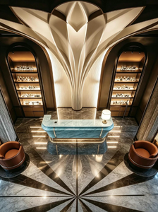 Diseño de Interiores de Tiendas Minoristas de Lujo Estilo Art Deco, Vitrinas de Mármol y Latón, Fabricante de Equipamiento para Tiendas, Servicio Llave en Mano, OEM - Product Image 5