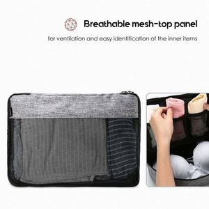 Échantillon gratuit de cubes de rangement imperméables, lot de 3, sacs de compression pour bagages de voyage avec trousse de toilette - Product Image 3