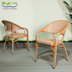 Table et chaises de salle à manger d'extérieur Happy Life, <span class=keywords><strong>chaise</strong></span> de patio <span class=keywords><strong>en</strong></span> <span class=keywords><strong>rotin</strong></span> pour restaurant, cadre <span class=keywords><strong>en</strong></span> aluminium pour parc, <span class=keywords><strong>cuisine</strong></span>, école - Product Image 5