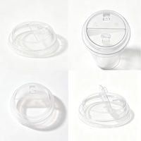 Couvre-gobelet en plastique biodégradable de qualité alimentaire ZFCUP pour boissons glacées, compatible avec les gobelets PET semi-ouverts de 89 mm, 95 mm et 98 mm