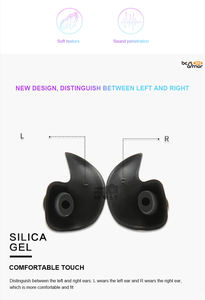 Bouchons d'oreilles réutilisables étanches Réduction du bruit Défenseur d'<span class=keywords><strong>oreille</strong></span> pour la natation Protection auditive Bouchons d'<span class=keywords><strong>oreille</strong></span> en silicone - Product Image 5
