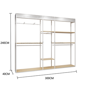 Garment Shop <strong>Fittings</strong> Custom Metal Hanging Clothes Display Racks Gold Display Stand Clothing Rack for Boutique Store - Product Image 5