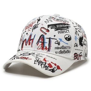Sombrero de béisbol con grafiti coreano, diseño de <span class=keywords><strong>lengua</strong></span> de pato a <span class=keywords><strong>la</strong></span> moda con patrón de puntos, moda europea americana, estilo Hip Hop para hombres y mujeres - Product Image 6