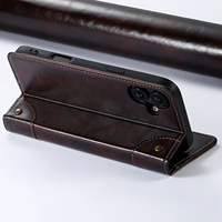 Étui portefeuille à rabat magnétique en cuir PU de qualité supérieure avec fentes pour cartes pour Galaxy S24 Ultra, support de cartes, coque antichoc - Noir