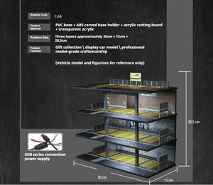 <span class=keywords><strong>Garage</strong></span> de stationnement simulé à quatre étages, modèle de scène de stationnement à l'échelle 1:64, modèle de <span class=keywords><strong>voiture</strong></span> anti-poussière, <span class=keywords><strong>rangement</strong></span> et présentoir pour modèles de voitures - Product Image 5