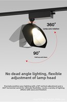 Projecteur LED asymétrique sur rail anti-reflet pour éclairage de magasin de carrelage, sol en bois, rideaux et expositions