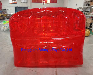 Tempat Tidur Tiup Transparan Merah PVC 0.8mm yang Tahan Lama, Dapat Disesuaikan OEM, untuk Promosi Penjualan dan Periklanan - Product Image 5