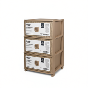 Organisateur de jouets Pratika Kool, unité de rangement à 3 tiroirs pour salon, matériau PP, 375x370x610mm - Product Image 3