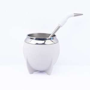 ถ้วยหนัง Mate หรูหราขนาด 261 มล. พร้อม Bombilla อาร์เจนตินา Yerba สําหรับผู้ใหญ่รูปร่างถ้วยท้องสําหรับของขวัญ - Product Image 5