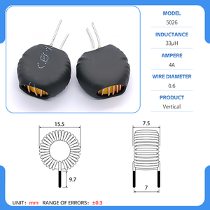 Cuộn cảm hình khuyên tùy chỉnh 5026, lõi đồng, tổn hao thấp, vòng từ màu vàng trắng, lõi bột sắt - Product Image 6