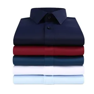 <span class=keywords><strong>Plus</strong></span> <span class=keywords><strong>Size</strong></span> 5XL 6XL 7XL uomo tinta unita camicia da lavoro moda Casual Slim camicia bianca a maniche lunghe vestiti di marca maschile - Product Image 1
