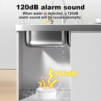 Détecteur de fuite d'eau sans fil autonome alimenté par pile 9V, alarme de niveau d'eau 120 dB pour maison, cuisine, entrepôt, toilettes