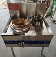 Équipement de Restaurant, cuisinière à gaz industrielle en acier inoxydable chinois à deux Wok