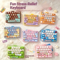 Keyboard Plastik 26 Tombol Estetika Tinggi, Mainan Penghilang Stres Kreatif, Dekoratif, Mini Pendant