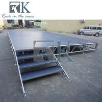 Scène portable en alliage d'aluminium avec escalier, plateforme modulaire, scène de concert