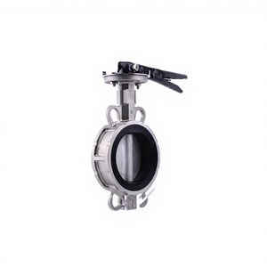 Válvula de Mariposa de PTFE Personalizada de Fábrica China al Mejor Precio, de Acero Inoxidable con Abrazadera Manual y Manija para Uso General - Product Image 1
