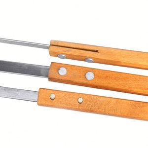 23 Brochetas Planas de Acero Inoxidable de Alta Resistencia de 5/8 Pulgadas de Ancho y Largo para Barbacoa, con Mango de Madera para Parrilla al Aire Libre - Product Image 4