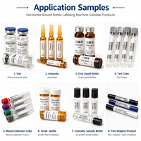 Machine d'étiquetage haute vitesse IPS-T402A pour flacons de 5 ml, machine d'étiquetage entièrement automatique pour petites bouteilles, applicateur d'étiquettes