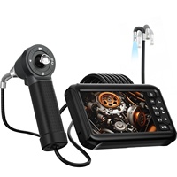 Boroscope 1080P à double objectif, articulé 6,5 mm, écran IPS 7 pouces, rotation 720 degrés, 4 directions, 360° °   Endoscope industriel rotatif IP67 pour éviers/tuyaux