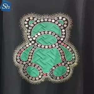 Toptan Bling transferi parlayan yapıştırmalı taşlar Rhinestone Motif fabrika özelleştirilmiş ısı yapay elmas Transfer tatoo T shirt için