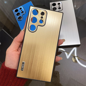 2024 nouvelle coque de téléphone à panneau arrière en métal brossé de haute qualité pour <span class=keywords><strong>samsung</strong></span> galaxy S25 S24 S23 S22 S21 Plus ultra - Product Image 1
