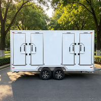 Cabine de toilettes mobile de luxe portable pour l'extérieur, 4 postes, préfabriquée, pour camping, événements et chantiers