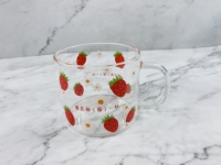 Tasse à eau en verre avec couvercle, pratique pour thé, jus de lait, fraise, pour boissons froides, 1 pièce, vente en gros