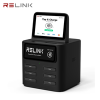Estación de Alquiler de Baterías Portátiles Relink de 6 Ranuras para Centros Comerciales, Hoteles, Aeropuertos, Restaurantes, Lista para Puntos de Venta, Pantalla Táctil de 8 Pulgadas, Directo de Fábrica