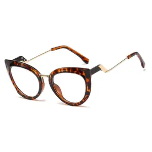 2023 Fashion Anti Blue Light Reading Eye Glass Frames Crude Frame Cat'S Eye Personality Women'S Optical Glasses