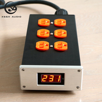 Distributeur d'alimentation secteur américain avec affichage numérique LED prises DUPLEX boîte en métal 110V 250V 20A 20amp entrée IEC prise électrique