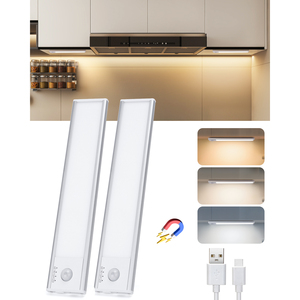 Aigostar ricaricabile LED armadio luce sensore di movimento 1100mAh LED cucina di stoccaggio 3000K temperatura colore 12V tensione di ingresso PC - Product Image 1