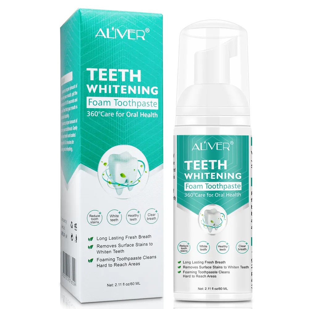 Aliver Tanden Reinigen Whitening Mousse Tandvlees Vlek Verwijdering Handig Oral Dental Care Whitening Tandpasta Schuim