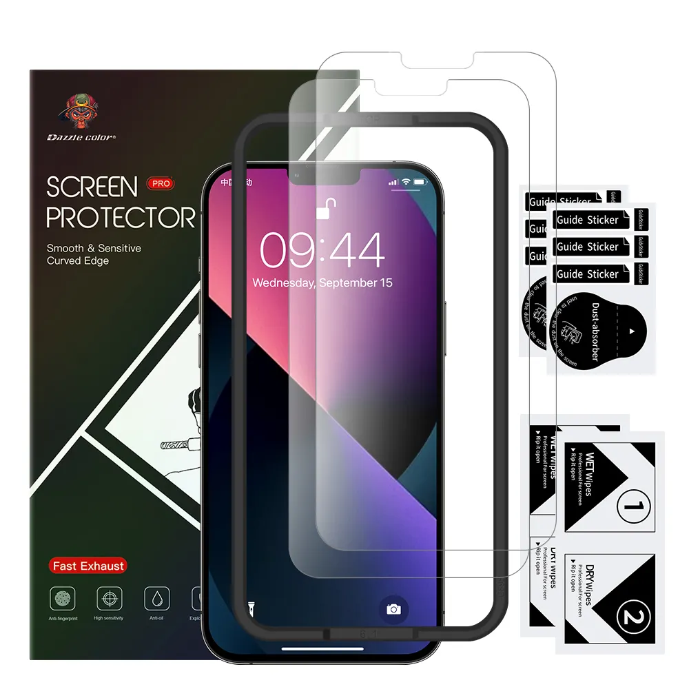 Offre Spéciale 9H outil d'alignement Anti-empreintes digitales protecteur d'écran en verre trempé pour téléphone portable pour iphone 13 12 11 XS