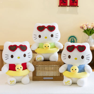 Bán buôn Dễ thương Hello Mèo HALLO Kitty nhồi bông sang trọng cô gái đồ chơi sang trọng siêu mềm vòng tròn bơi phim hoạt hình búp bê PP bông Điền - Product Image 2