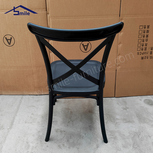Chaise en plastique moderne <span class=keywords><strong>vintage</strong></span> <span class=keywords><strong>de</strong></span> haute qualité avec dossier croisé, empilable, pour la maison, le <span class=keywords><strong>bar</strong></span>, la salle à manger, les mariages, les locations d'événements - Product Image 6