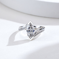 MSR-1942 or 18 carats 1.5ct D VS1 taille marquise diamant cultivé en laboratoire bague de fiançailles personnalisée bijoux d'exposition pour femme mariage IGI