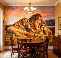 Papier peint mural personnalisé, motif animal africain lion, papier peint vintage pour salon, chambre à coucher, décoration murale intérieure commerciale