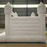 Château gonflable commercial en PVC rose pastel, bleu et blanc, résistant aux UV, ignifuge, imperméable, facile à installer Meng Rui Si