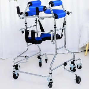 รถช่วยเดินสำหรับผู้ใหญ่พร้อมแผ่นรองสีน้ำเงิน ปรับความสูงได้ ใช้สำหรับฝึกฟื้นฟูสมรรถภาพขาส่วนล่าง - Product Image 1