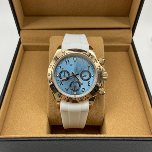 Montre chronographe à quartz de luxe pour homme avec mouvement VK63, bracelet en acier inoxydable et bracelet en caoutchouc étanche - Product Image 6