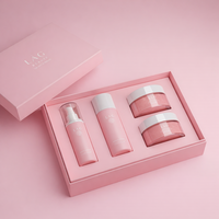 Ensemble de pots de crème pour soins de la peau haut de gamme 30ml 50ml 100ml, flacon transparent pour nettoyant visage avec emballage en boîte pour flacon de sérum