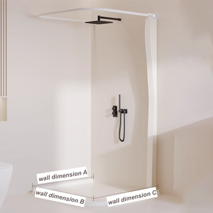 Ensemble de rideaux de douche magnétiques pliables Invisifold avec anneaux et tringle en U pour <span class=keywords><strong>baignoire</strong></span> d'angle, classique et étanche - Product Image 1
